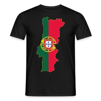 Drapeau et carte du Portugal - T-shirt homme - noir - Devant - AI Model Male 178 light (178cm)