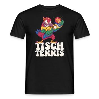 Table Tennis Parrot Outfit Table Tennis Bird - Men's T-Shirt - black - Front - AI Model Male 178 light (178cm)