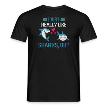 J’aime juste les requins drôle de cadeau de requin - T-shirt homme - noir - Devant - AI Model Male 178 light (178cm)