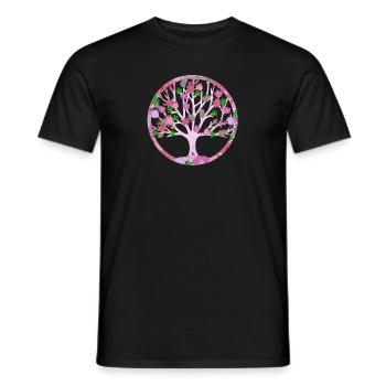 Baum des Lebens ,Lebensbaum,Graffiti,blumen - Männer T-Shirt - Schwarz - Vorne - AI Model Male 178 light (178cm)