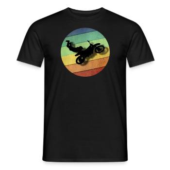 Motocross Biker Circle colorful gift - Men's T-Shirt - black - Front - AI Model Male 178 light (178cm)