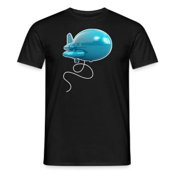 Airplane Balloon - Blue - Men's T-Shirt - black - Front - AI Model Male 178 light (178cm)