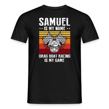 Conception de bateaux de course pour les courses de dragsters - T-shirt homme - noir - Devant - AI Model Male 178 light (178cm)