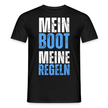 Mein Boot meine Regeln. Schiff Segeln Kapitän - Männer T-Shirt - Schwarz - Vorne - AI Model Male 178 light (178cm)