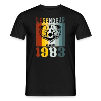 LEGENDBÄR seit 1983 - Männer T-Shirt - Schwarz - Vorne - AI Model Male 178 light (178cm)