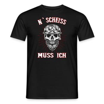 N Scheiss Muss Ich Rebell Rebellisch - Männer T-Shirt - Schwarz - Vorne - AI Model Male 178 light (178cm)