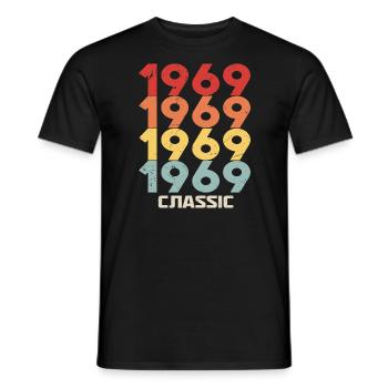 1969 Jubilé dans un style vintage classique 1969 - T-shirt homme - noir - Devant - AI Model Male 178 light (178cm)