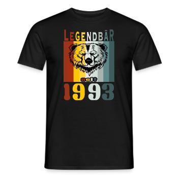 Legendbär seit 1993 - Männer T-Shirt - Schwarz - Vorne - AI Model Male 178 light (178cm)