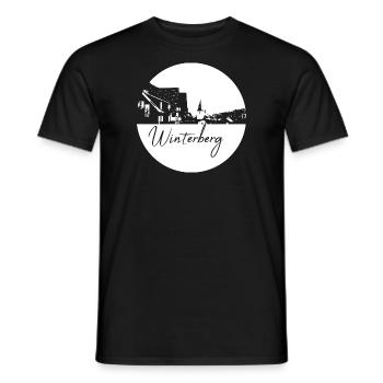 Winterberg,Skyline,White Circle,Circle - Men's T-Shirt - black - Front - AI Model Male 178 light (178cm)