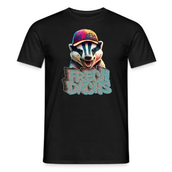 Frechdachs- Frecher Dachs Graffiti Style - Männer T-Shirt - Schwarz - Vorne - AI Model Male 178 light (178cm)