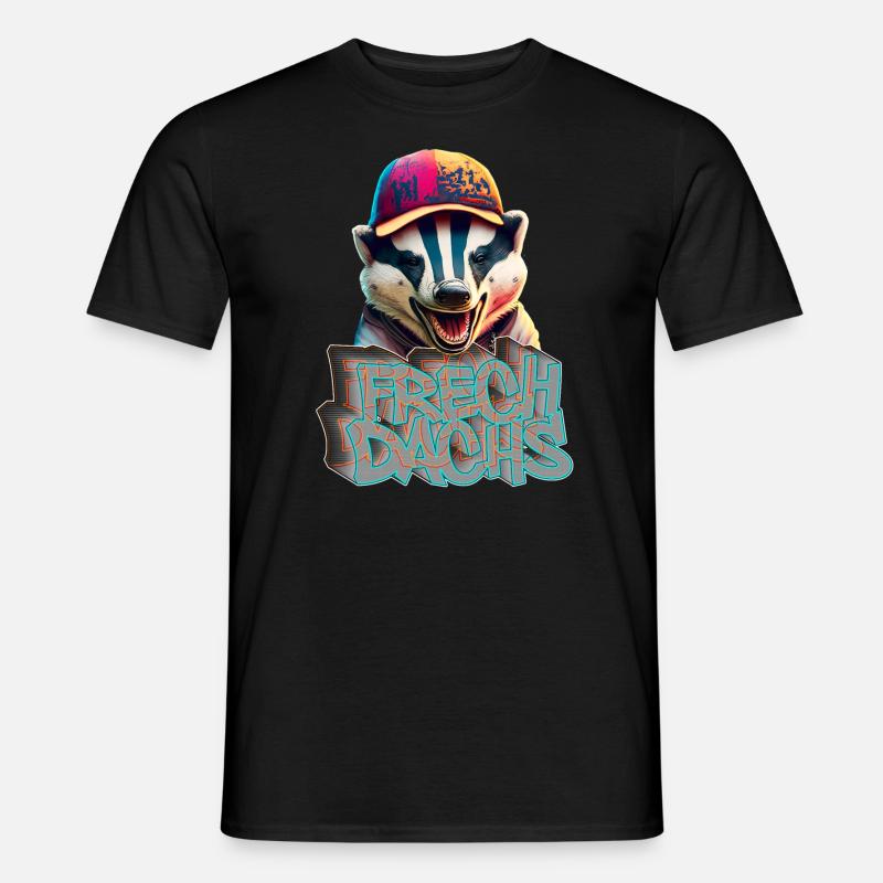 Frechdachs- Frecher Dachs Graffiti Style - Männer T-Shirt - Schwarz