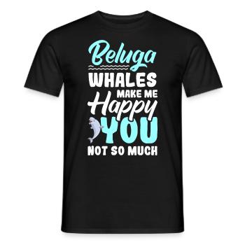 Beluga Whale Beluga Whale Whale Watching Dolphin Dolphin - Men's T-Shirt - black - Front - AI Model Male 178 light (178cm)