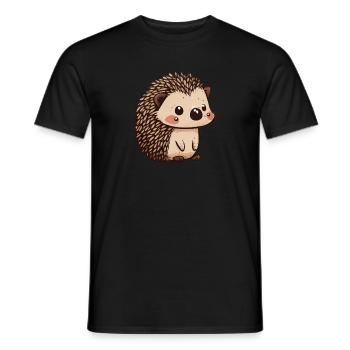 Süßer Vintage Igel - Männer T-Shirt - Schwarz - Vorne - AI Model Male 178 light (178cm)