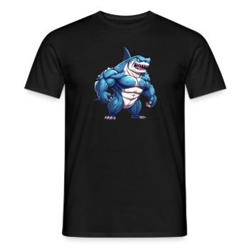 Bodybuilder Shark - T-shirt homme - noir - Devant - AI Model Male 178 light (178cm)