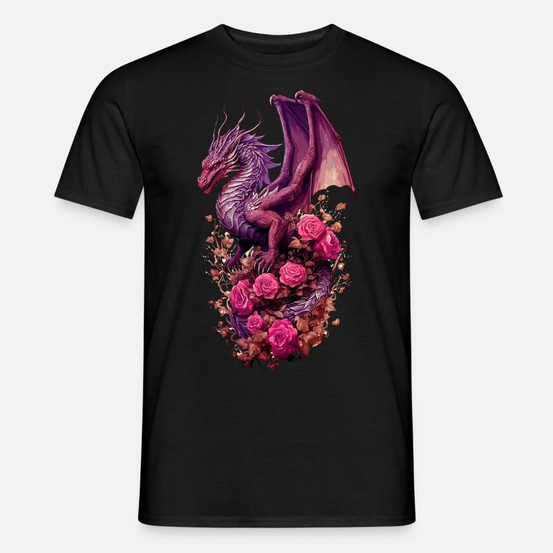 Drache Lila - Männer T-Shirt - Schwarz