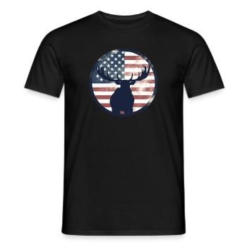 Amerikanische Flagge Elch - Männer T-Shirt - Schwarz - Vorne - AI Model Male 178 light (178cm)