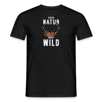 Von Natur aus Wild I Jagd Motiv - Männer T-Shirt - Schwarz - Vorne - AI Model Male 178 light (178cm)