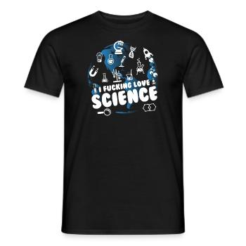 I Fucking Love Science - Männer T-Shirt - Schwarz - Vorne - AI Model Male 178 light (178cm)