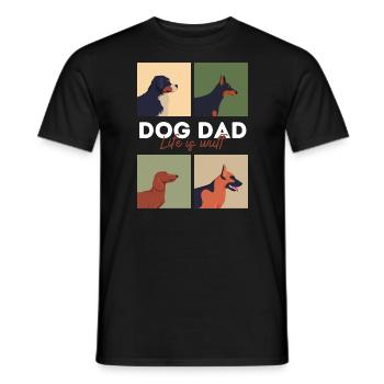 dog dad life is wuff - Männer T-Shirt - Schwarz - Vorne - AI Model Male 178 light (178cm)