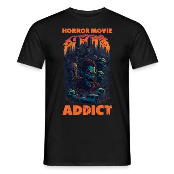 Zombie Illustration Horror Movie Fan Design - Men's T-Shirt - black - Front - AI Model Male 178 light (178cm)