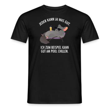 Ich Kann Gut Am Pool Chillen - Chinchilla Urlaub - Männer T-Shirt - Schwarz - Vorne - AI Model Male 178 light (178cm)