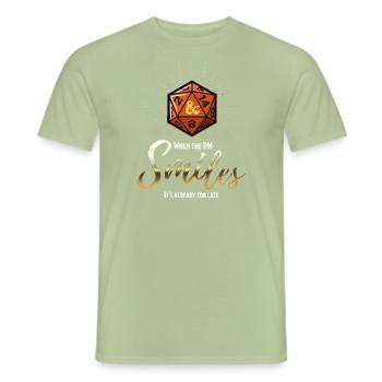 Dungeons And Dragons When Dungeon Master Smiles - Men's T-Shirt - sage - Front - AI Model Male 178 light (178cm)
