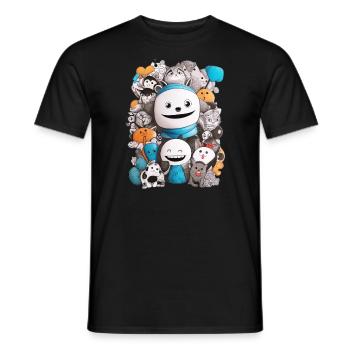 Doodle Guys - Männer T-Shirt - Schwarz - Vorne - AI Model Male 178 light (178cm)