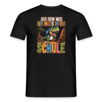 Enfants Dino Inscription à l’école Cône scolaire 2023 - T-shirt homme - noir - Devant - AI Model Male 178 light (178cm)