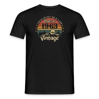 1963 Anniversaire Né En 1963 Édition Limitée - T-shirt homme - noir - Devant - AI Model Male 178 light (178cm)