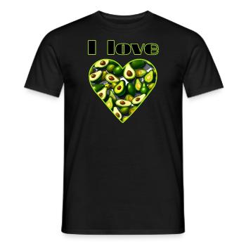 I love Avocado Herz - Männer T-Shirt - Schwarz - Vorne - AI Model Male 178 light (178cm)