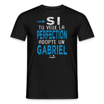 Gabriel Si tu veux la perfection adopte un gabriel - T-shirt homme - noir - Devant - AI Model Male 178 light (178cm)