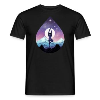 Mountain Yoga Pose - Men's T-Shirt - black - Front - AI Model Male 178 light (178cm)