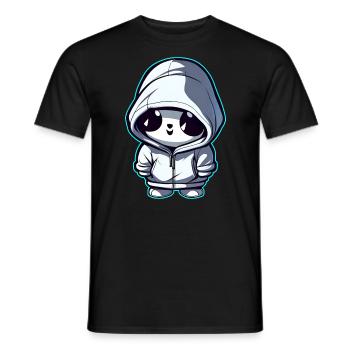 Fantôme mignon avec sweat à capuche - T-shirt homme - noir - Devant - AI Model Male 178 light (178cm)