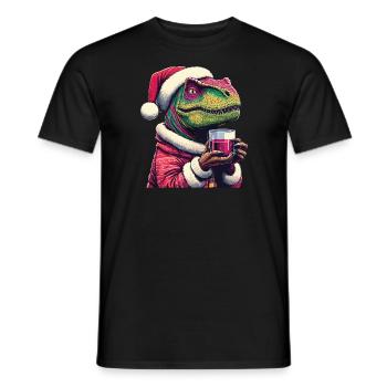 Raptor drinks mulled wine - Men's T-Shirt - black - Front - AI Model Male 178 light (178cm)