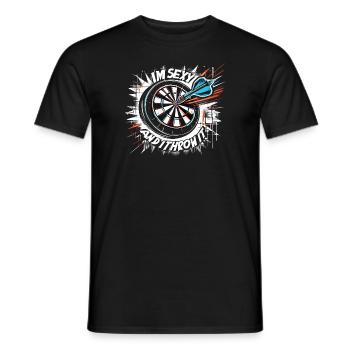 Dart Dartspieler I'm sexy and I throw it - Männer T-Shirt - Schwarz - Vorne - AI Model Male 178 light (178cm)