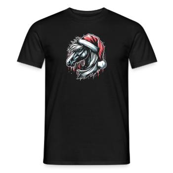 Cheval de Noël tête de cheval Graffiti Style - T-shirt homme - noir - Devant - AI Model Male 178 light (178cm)