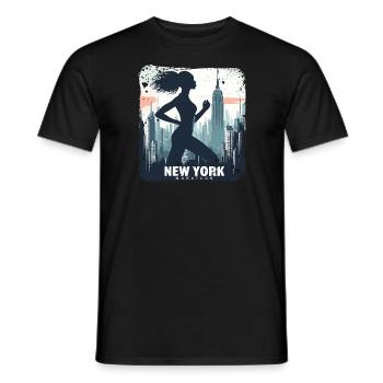 Runner Skyline NYC - Men's T-Shirt - black - Front - AI Model Male 178 light (178cm)