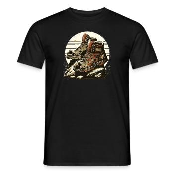 Old Hiking Boots Hiking Boots Outdoor Adventure - Men's T-Shirt - black - Front - AI Model Male 178 light (178cm)