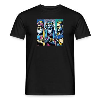 Pop Art moderne drei heiligen Könige - Männer T-Shirt - Schwarz - Vorne - AI Model Male 178 light (178cm)