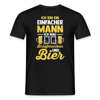 Philatelie Briefmarkensammlung Briefmarkensammler - Männer T-Shirt - Schwarz - Vorne - AI Model Male 178 light (178cm)