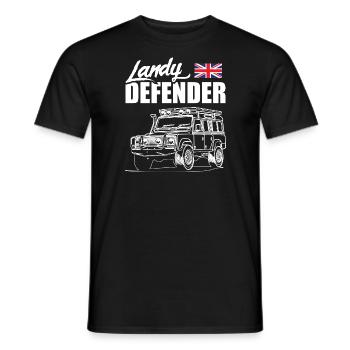 Landy Défenseur - T-shirt homme - noir - Devant - AI Model Male 178 light (178cm)