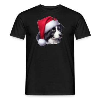 Border Collie Weihnachtsmann - Männer T-Shirt - Schwarz - Vorne - AI Model Male 178 light (178cm)