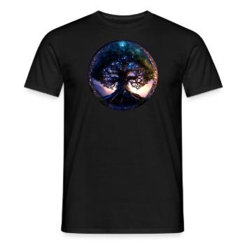 Tree of Life, Tree of Life, Night, Stars, Blue - Men's T-Shirt - black - Front - AI Model Male 178 light (178cm)