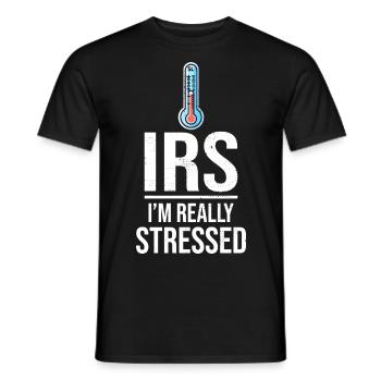 Thermomètre fiscal : les niveaux de stress de l’IRS augmentent - T-shirt homme - noir - Devant - AI Model Male 178 light (178cm)