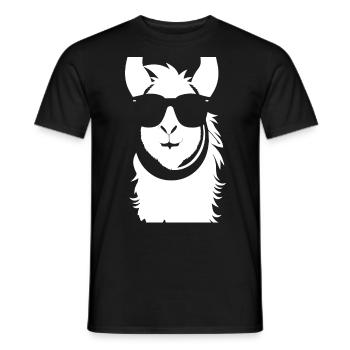 Lama drôle portant des lunettes de soleil Lamas cool - T-shirt homme - noir - Devant - AI Model Male 178 light (178cm)