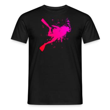 Men's Diving Scuba Diver Scuba Diving - Men's T-Shirt - black - Front - AI Model Male 178 light (178cm)
