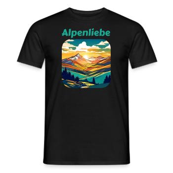 Alpenliebe I - Männer T-Shirt - Schwarz - Vorne - AI Model Male 178 light (178cm)