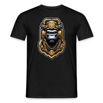 Gorilla mit Goldkette - Männer T-Shirt - Schwarz - Vorne - AI Model Male 178 light (178cm)