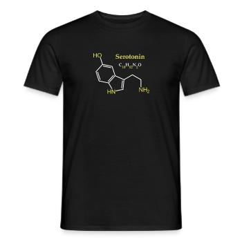 Sérotonine Molécule - T-shirt homme - noir - Devant - AI Model Male 178 light (178cm)