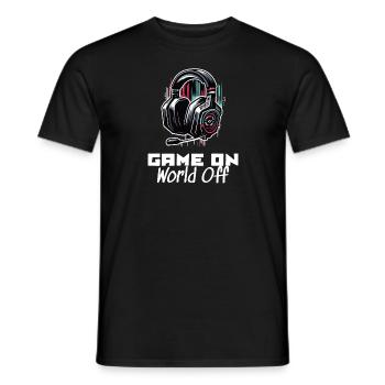 Game On World Off Gamer Dictons Chemise - T-shirt homme - noir - Devant - AI Model Male 178 light (178cm)